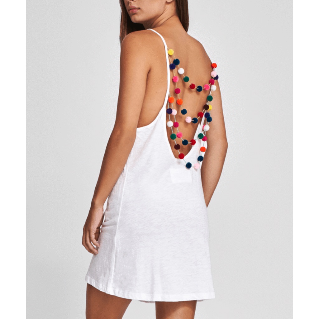 Pitusa Mini Pompom Necklace Cover Up Dress. Size S
